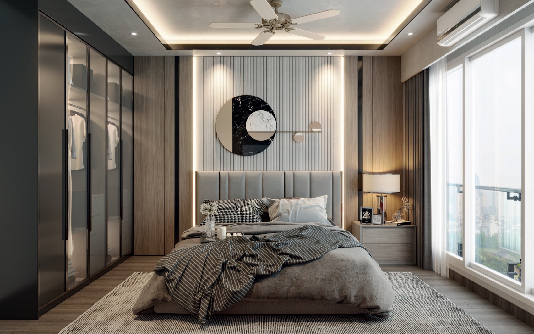 Master bedroom with designer finishes