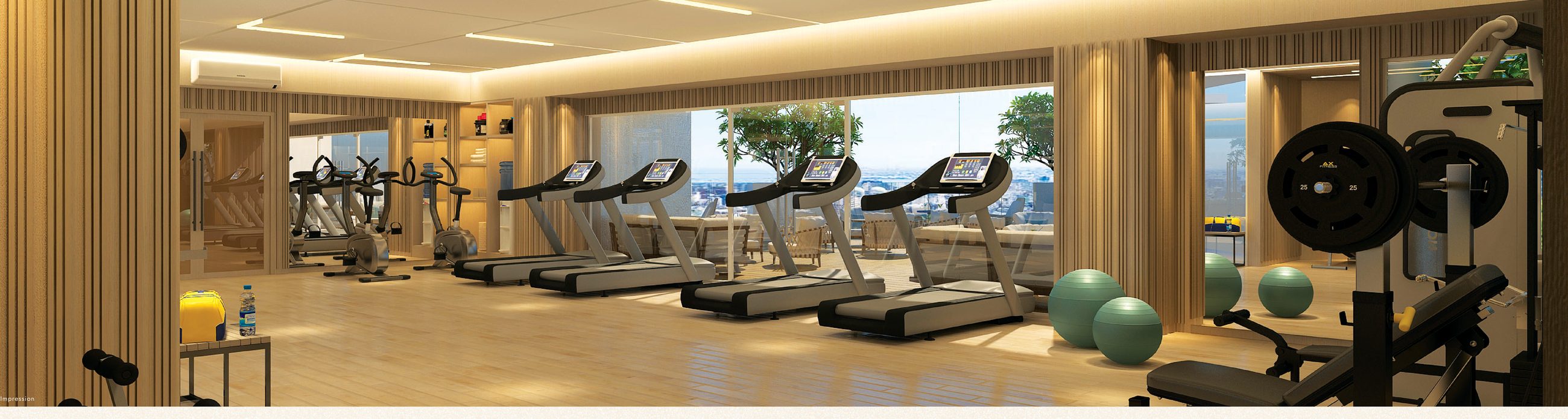 Uber-modern gymnasium with cardio section