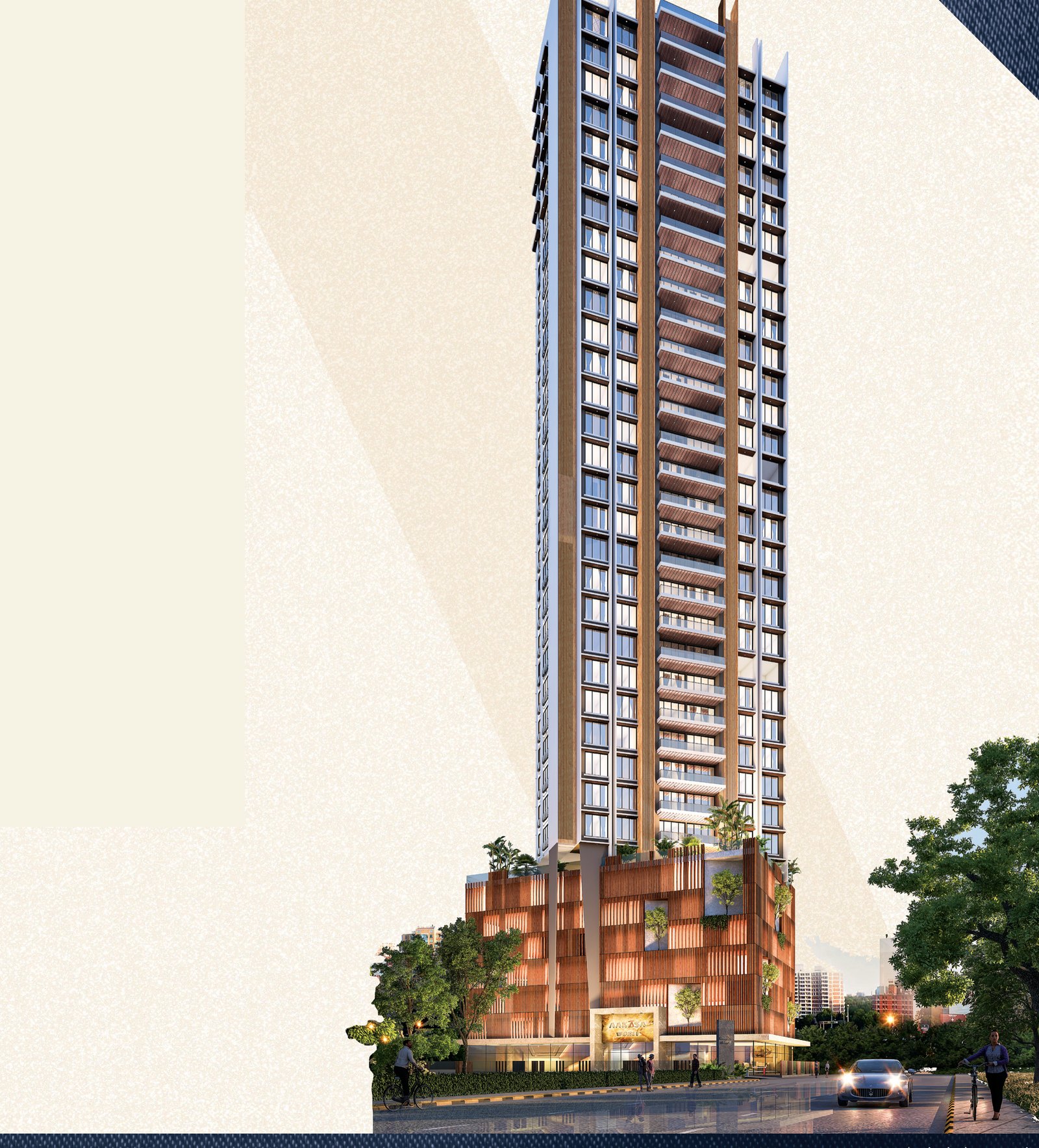 Aakasa Worli tower, architectural render
